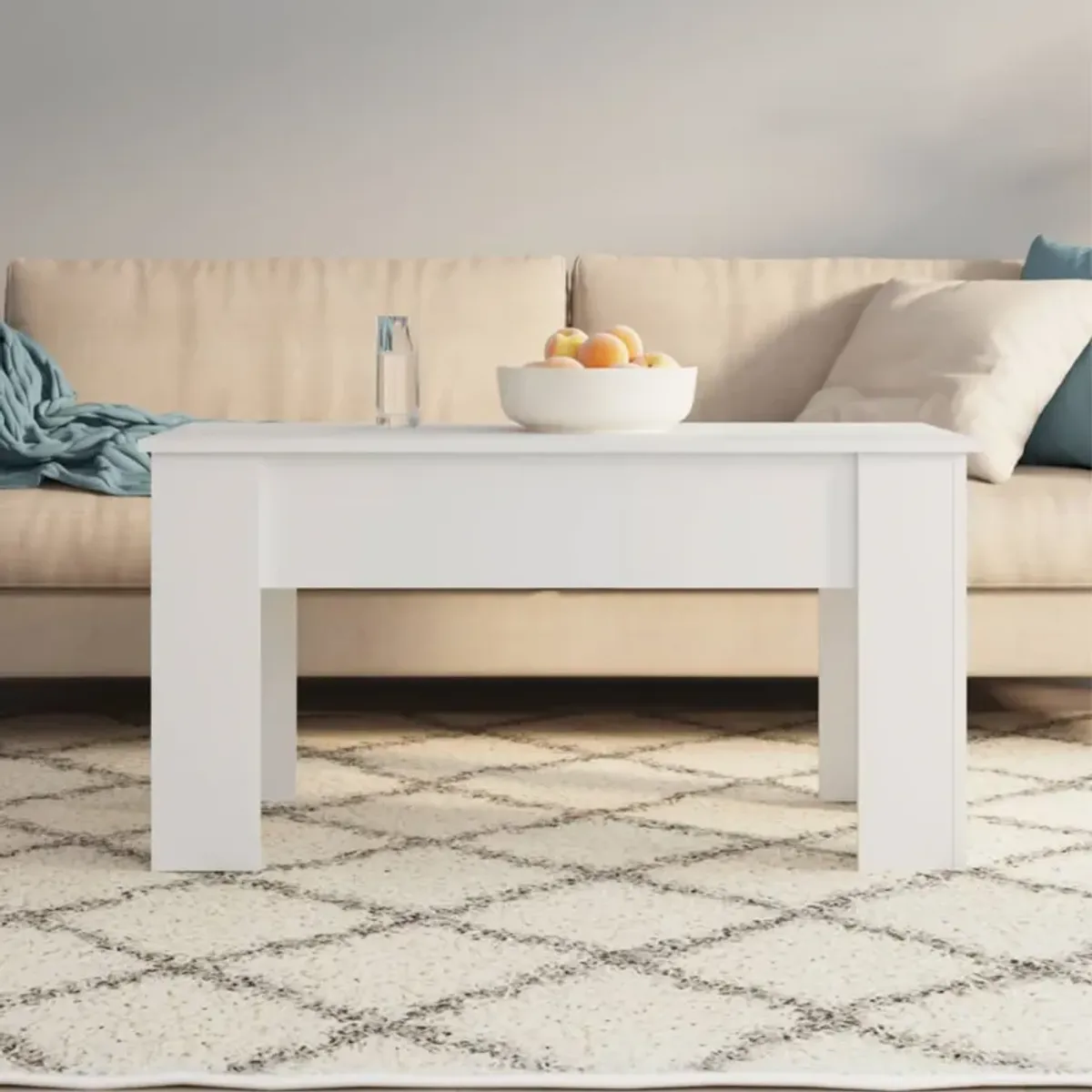 vidaXL Coffee Table White 39.8"x19.3"x20.5" Engineered Wood