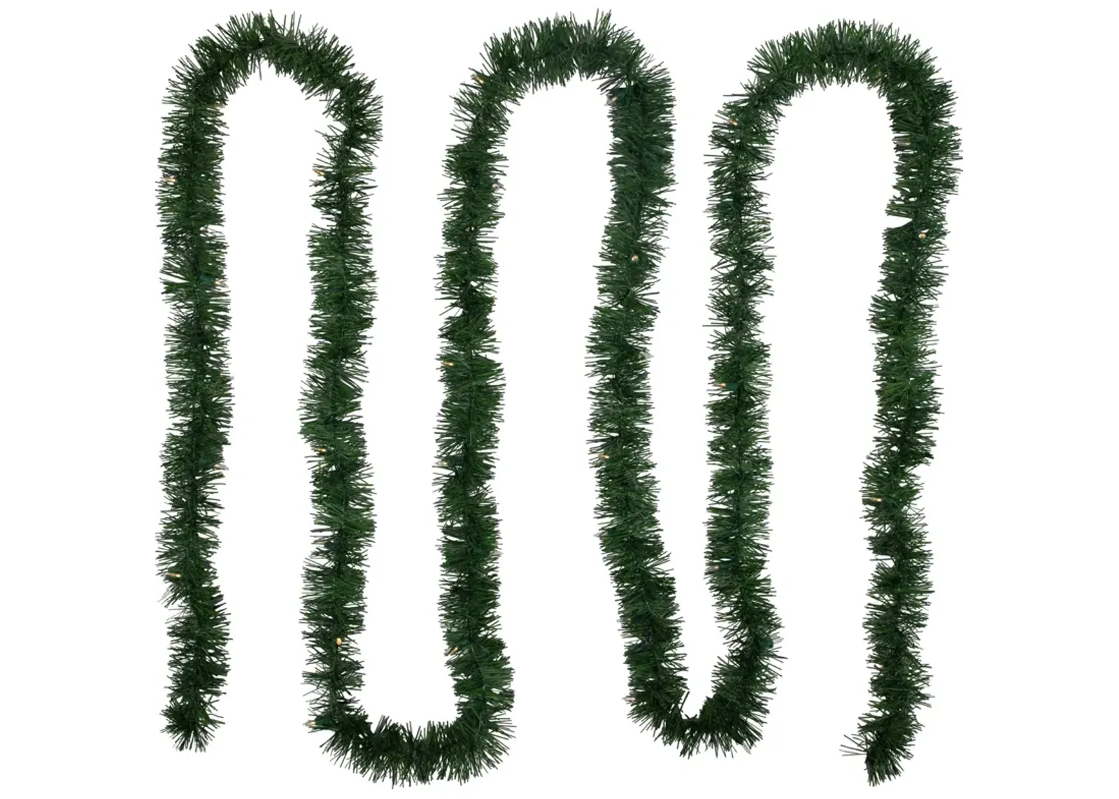 18' x 3" Pre-Lit Pine Artificial Christmas Garland  Warm White LED Lights