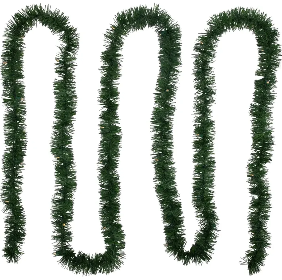 18' x 3" Pre-Lit Pine Artificial Christmas Garland  Warm White LED Lights