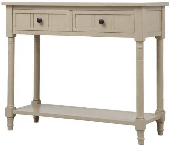 Merax Console Table Traditional Design with Two Drawers and Bottom Shelf