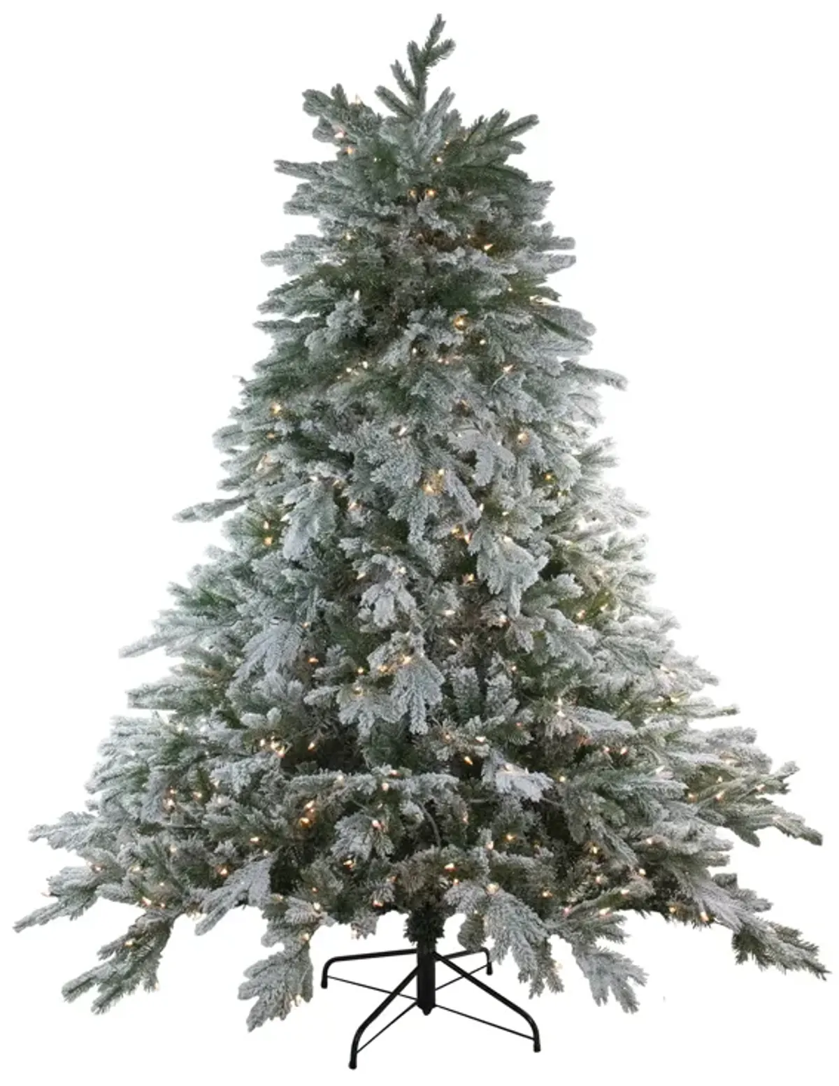 6.5' Pre-Lit Full Frosted Butte Fir Artificial Christmas Tree - Clear Lights