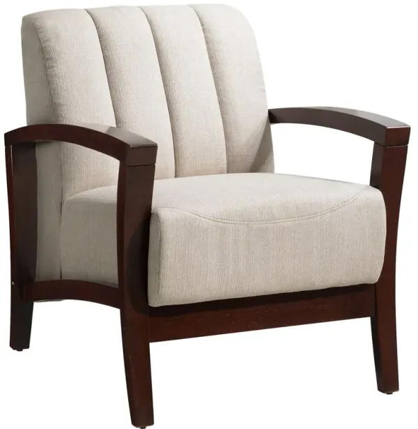 Modway Enamor Modern Fabric Upholstered Wood Armchair in Walnut Taupe