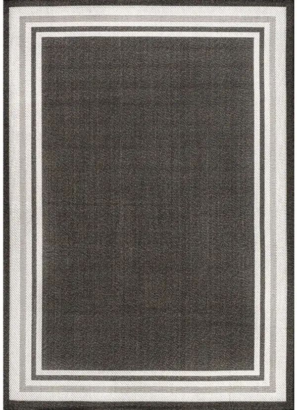 James Modern Border Stripe Indoor/Outdoor Area Rug