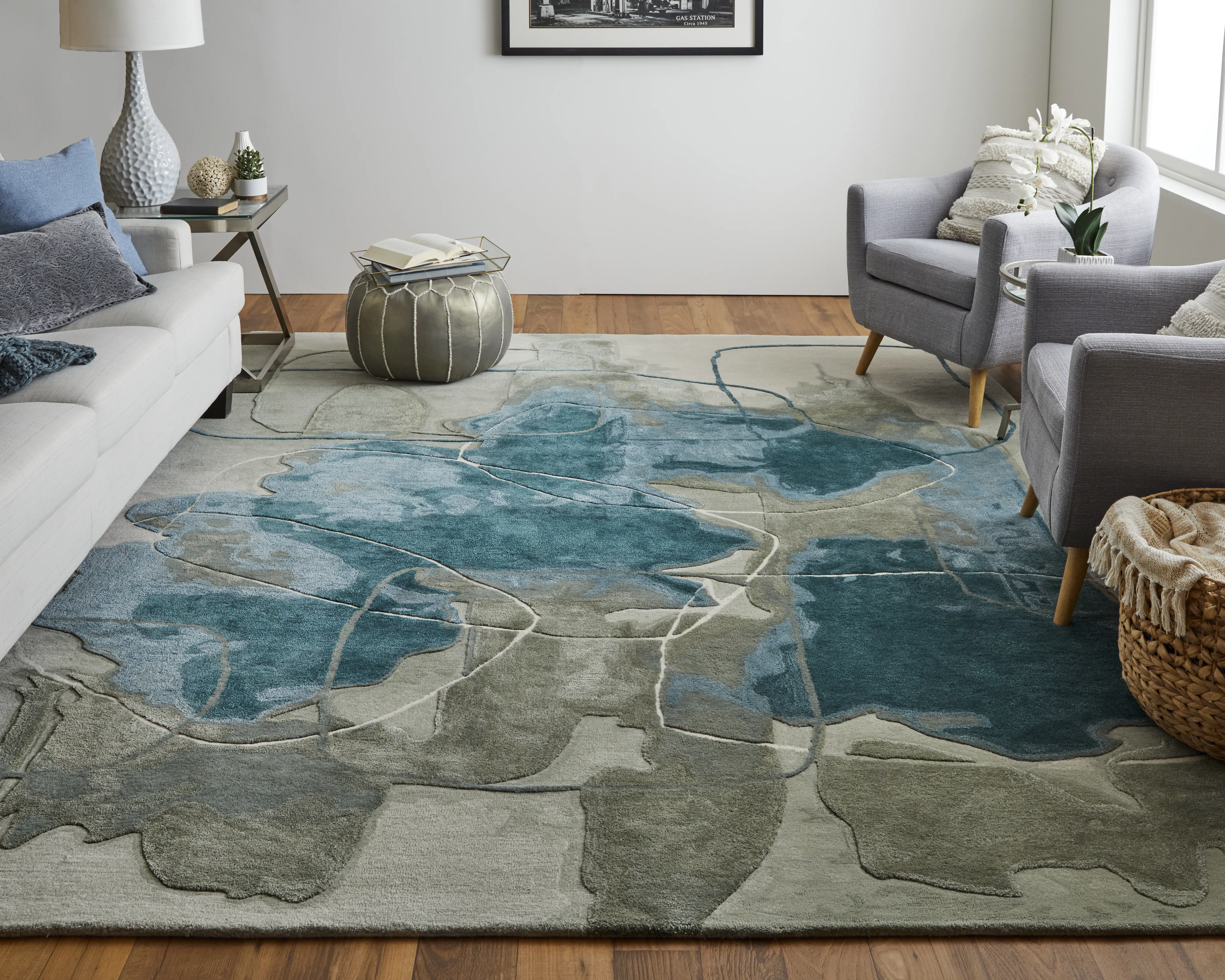 Anya 8885F Blue/Gray/Ivory 8' x 10' Rug