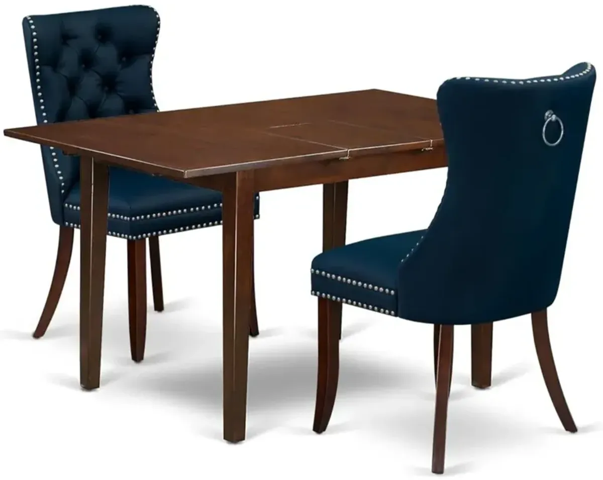 3 Piece Kitchen Table Set Consists of a Rectangle Dining Table