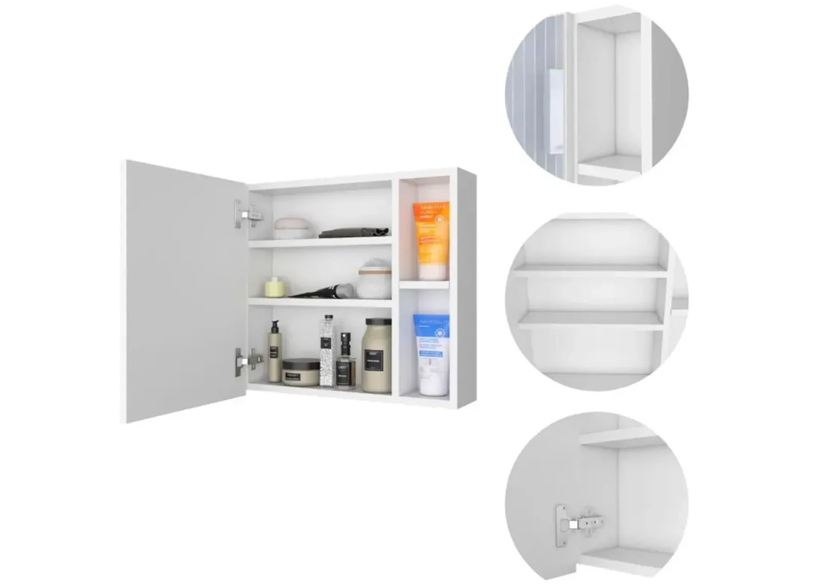 Myrick 2-Shelf Medicine Cabinet With Mirror White