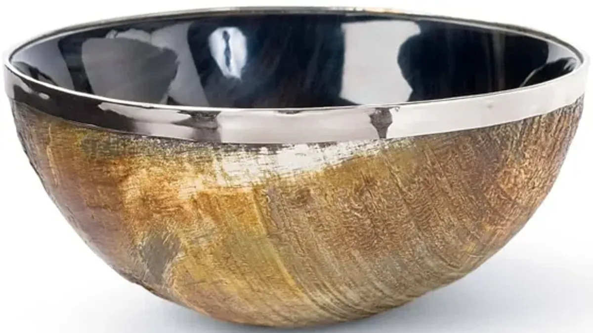 Polished Horn And Brass Bowl