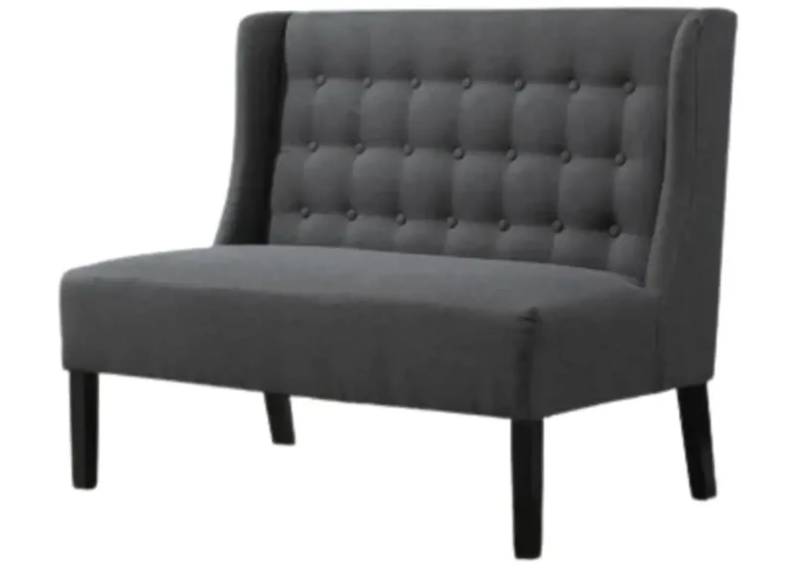 Scandinavian 2 Seater Button Tufted Loveseat Wooden Legs