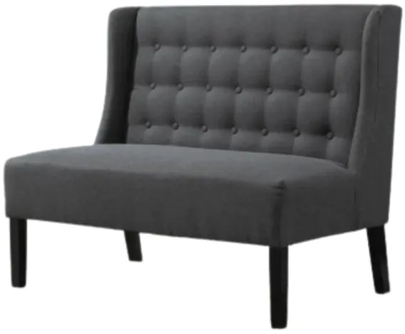 Scandinavian 2 Seater Button Tufted Loveseat Wooden Legs