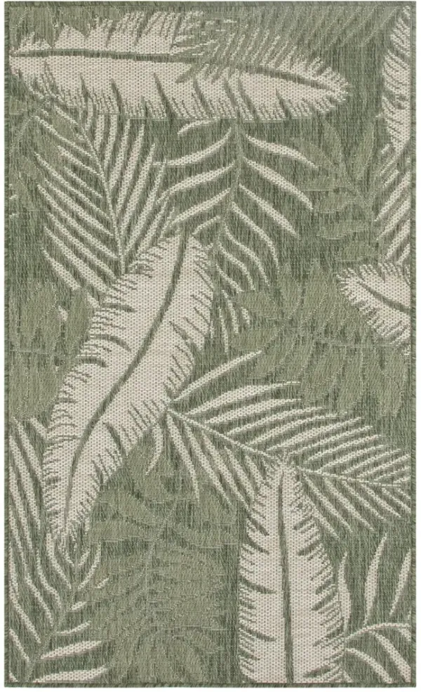 Garden Oasis GOA02 Green/Ivory 2' x 4' Rug