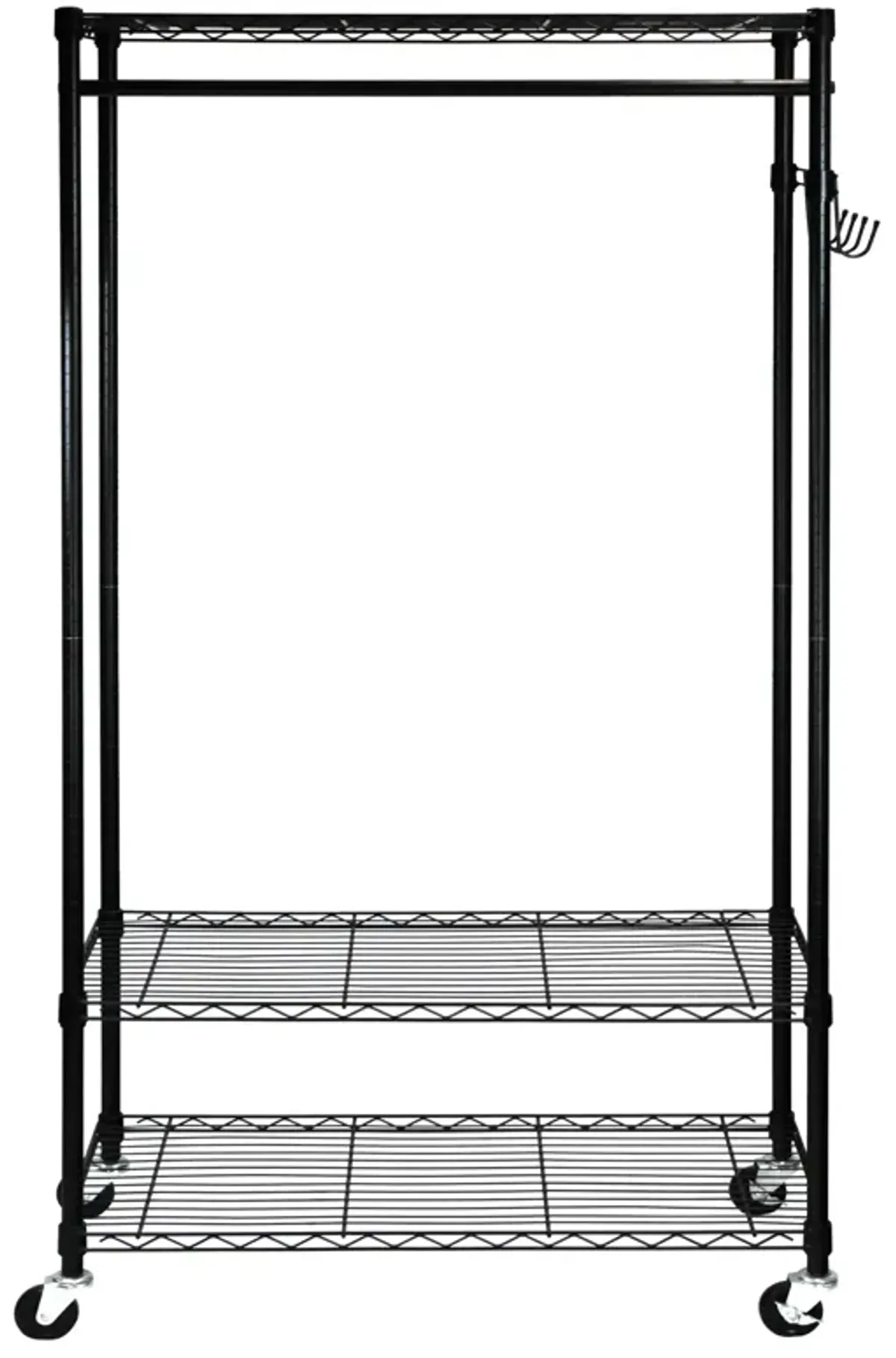 Oceanstar Garment Rack with Adjustable Shelves with Hooks