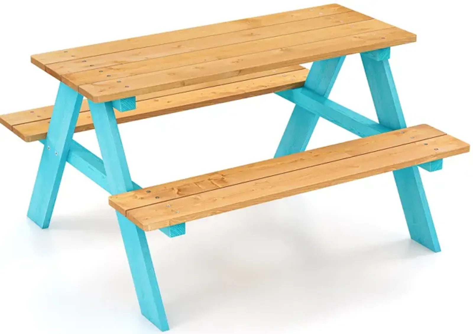 Children's Outdoor Wooden Table with Bench Seats