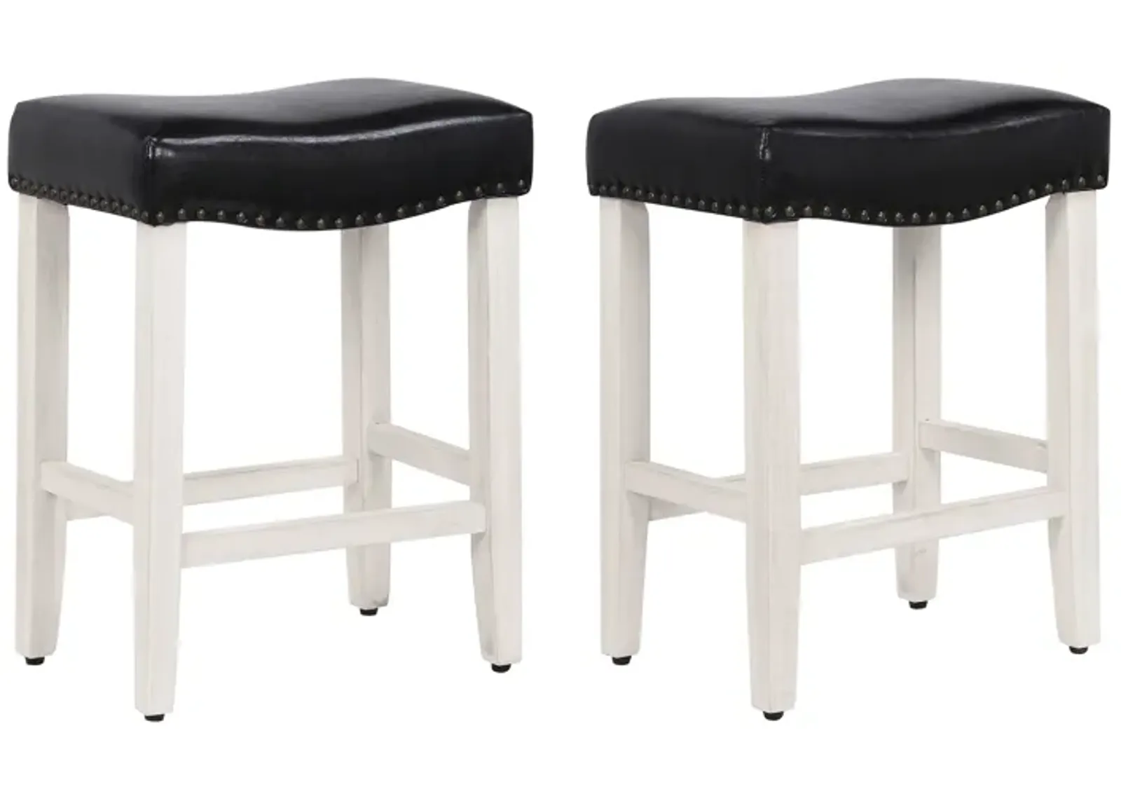 WestinTrends 24" Upholstered Saddle Seat Counter Stool (Set of 2)