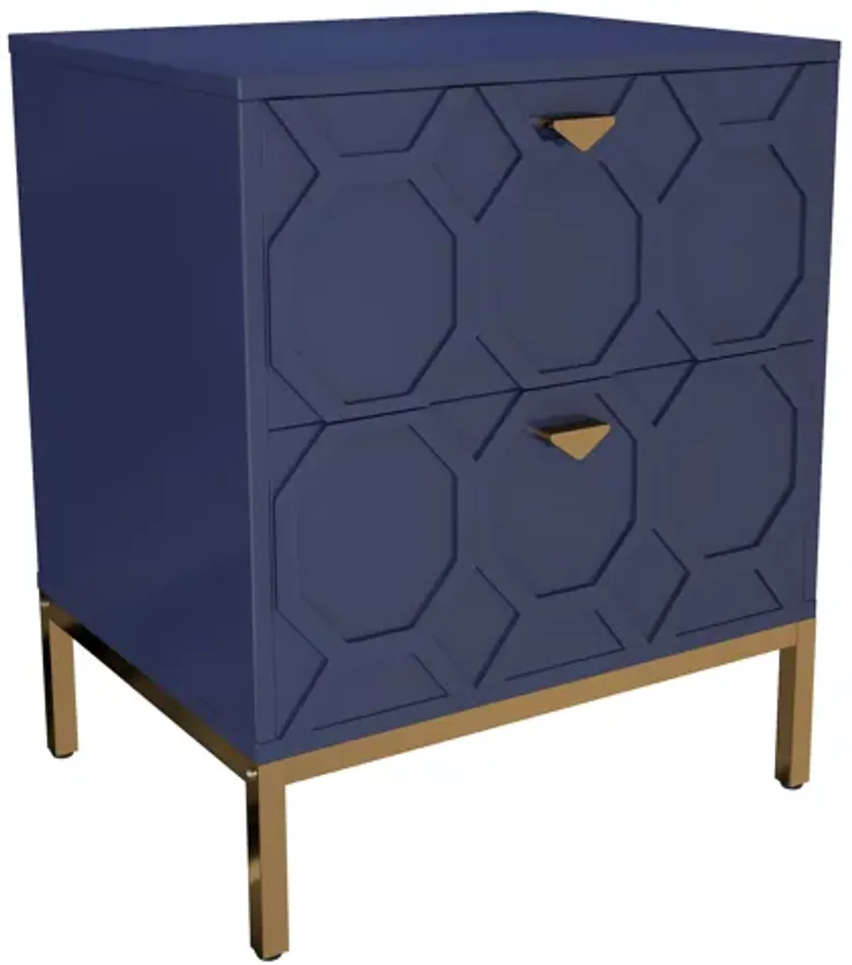 Clihome Wooden 2-Drawer Side Table