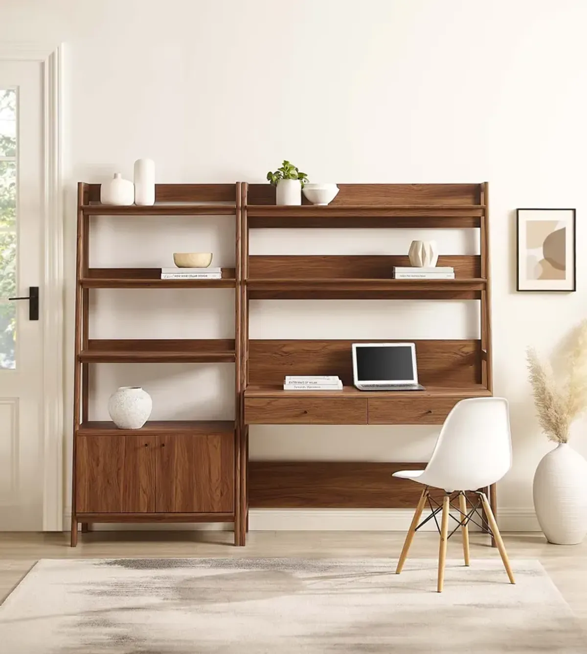 Bixby 2-Piece Wood Office Desk and Bookshelf