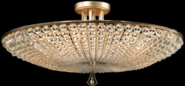 Beaded Crystal Six-Light Semi-Flush