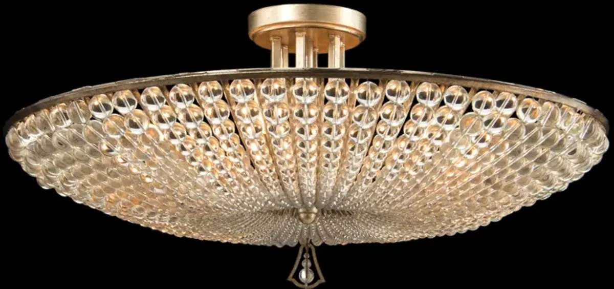 Beaded Crystal Six-Light Semi-Flush