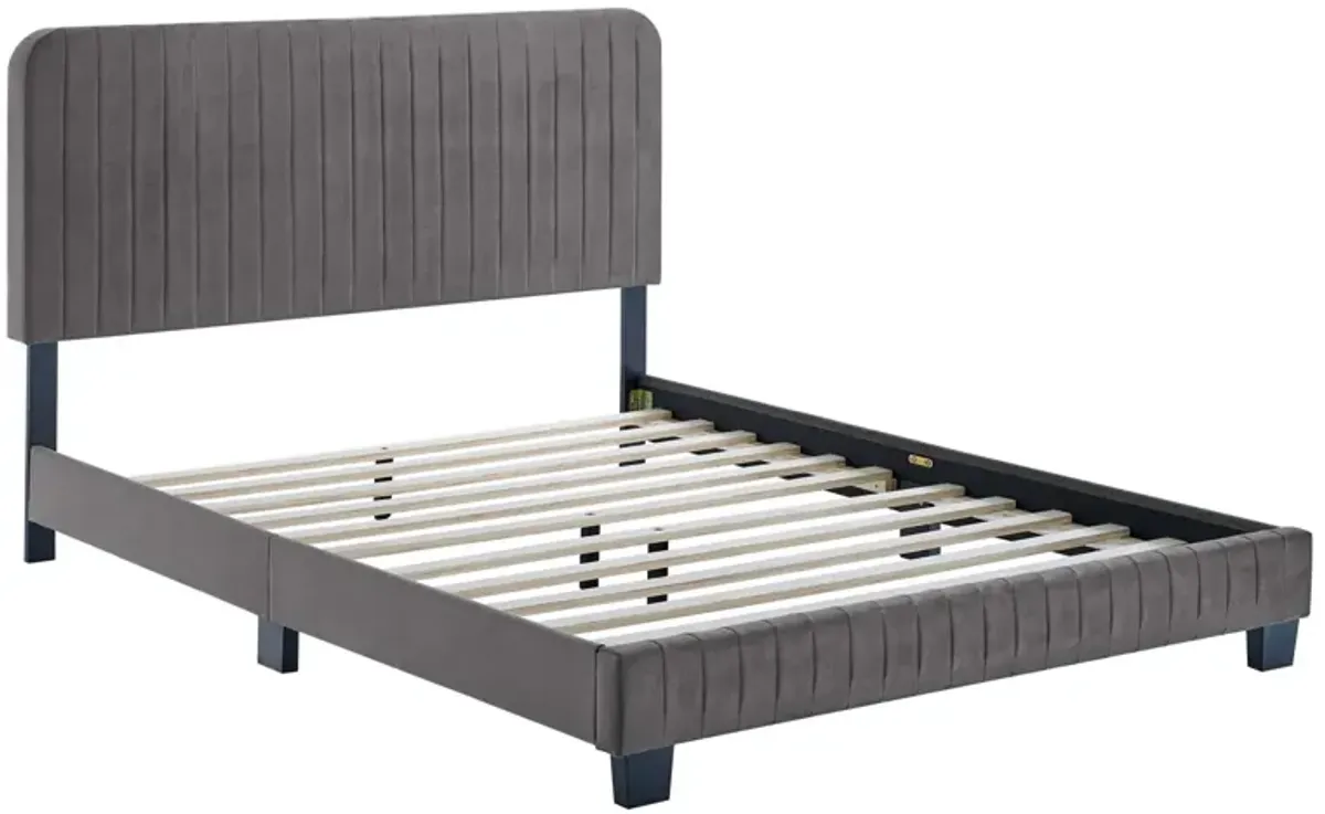 Modway - Celine Channel Tufted Performance Velvet King Platform Bed