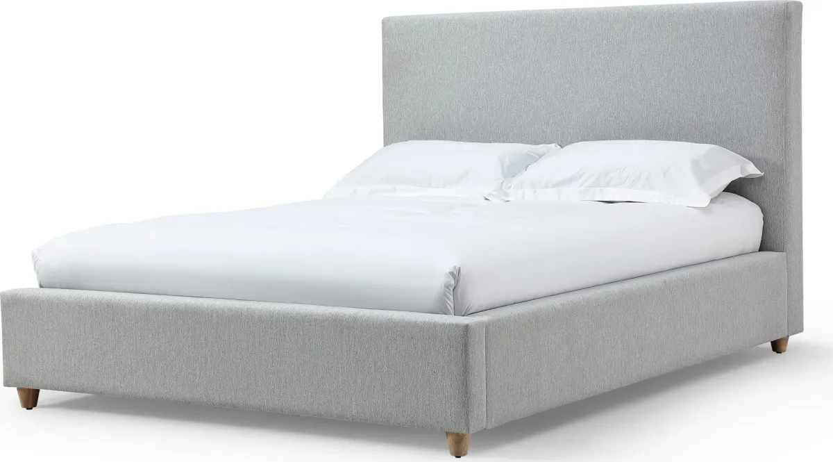 Olivia Upholstered Queen-size Bed in Linen
