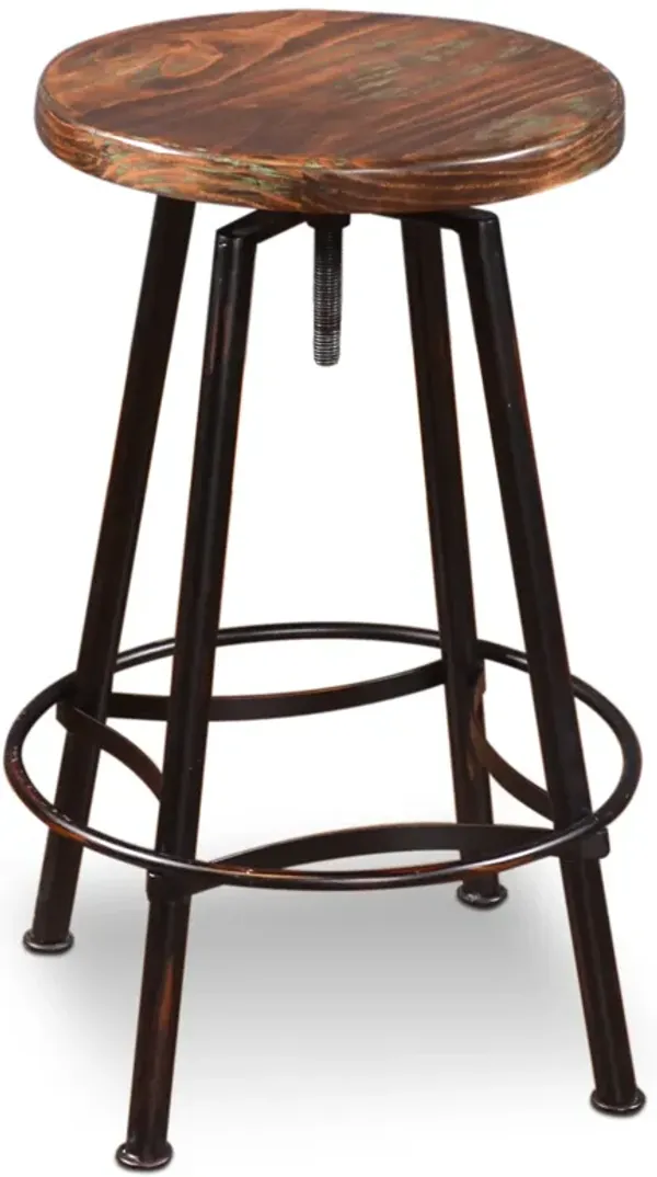 Cabo 30 in. Black Backless Metal Frame Adjustable Height Bar Stool