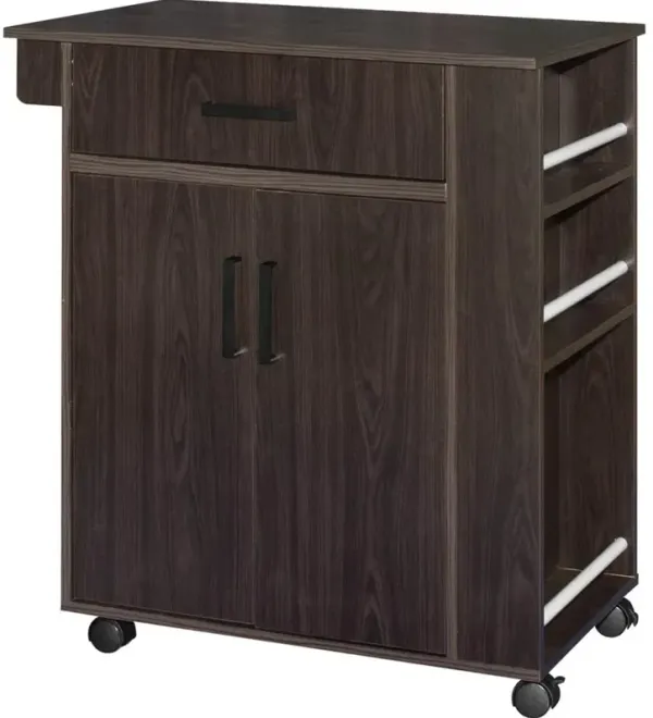 Shelby Rolling Kitchen Cart with Storage Cabinet