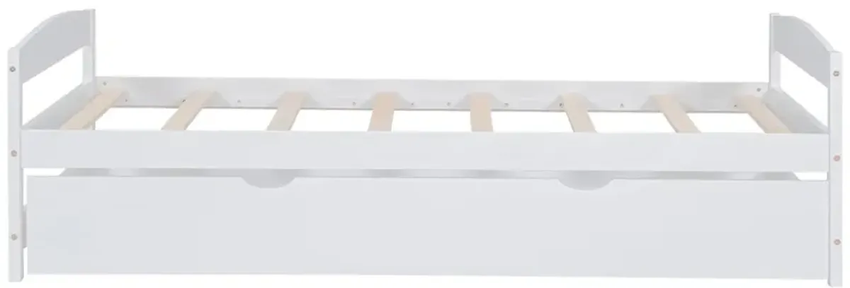Whisen Twin Size Platform Bed with Twin Size Trundle - Gray