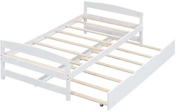 Whisen Twin Size Platform Bed with Twin Size Trundle - Gray