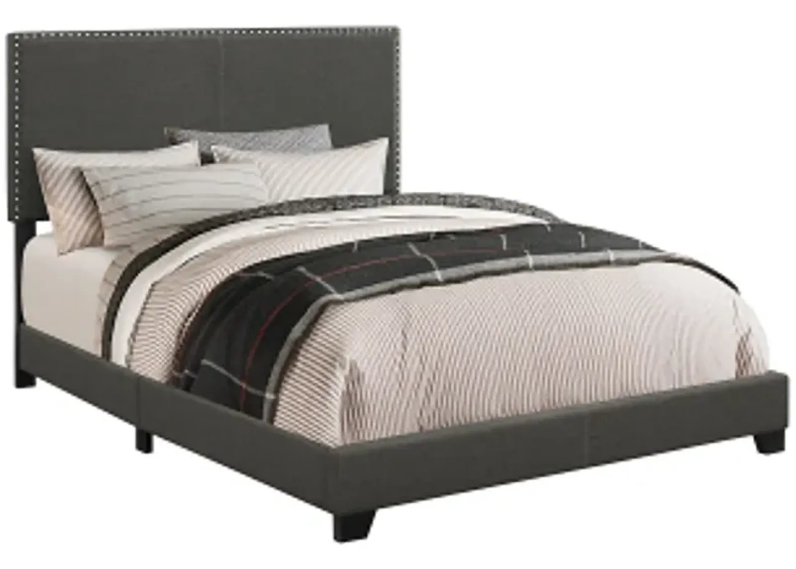 Espresso Upholstered Eastern King Bed-Benzara