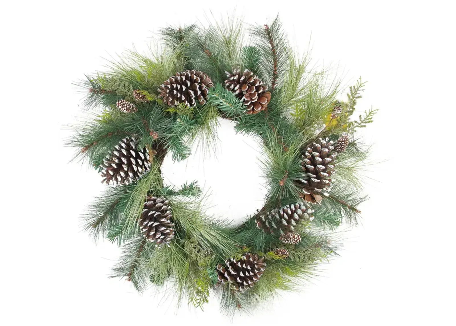 Mixed Long Needle Pine and Pine Cone Artificial Christmas Wreath - 28-Inch  Unlit