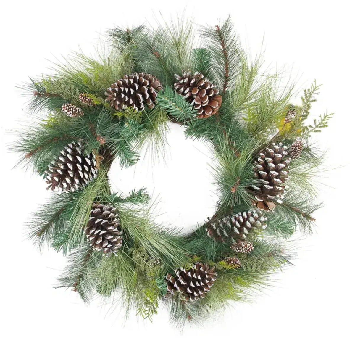 Mixed Long Needle Pine and Pine Cone Artificial Christmas Wreath - 28-Inch  Unlit