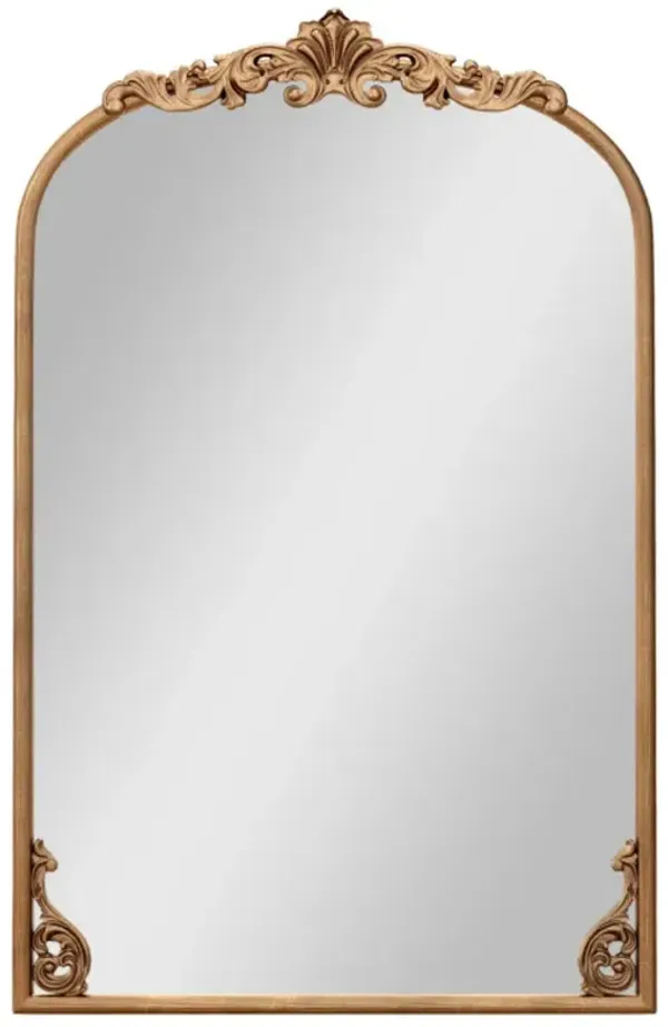 Arched Mirror for Wall Gold Traditional Vintage Ornate Baroque Mirror with Metal Frame