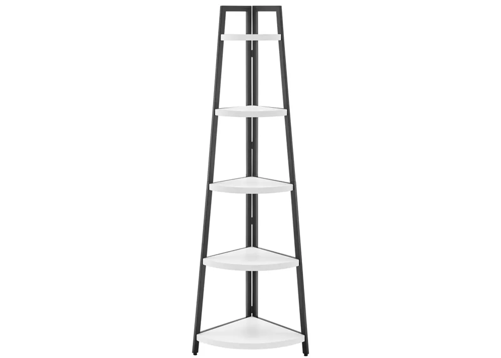 Free-Standing 5-Tier Pyramid Corner Shelf with Metal Frame