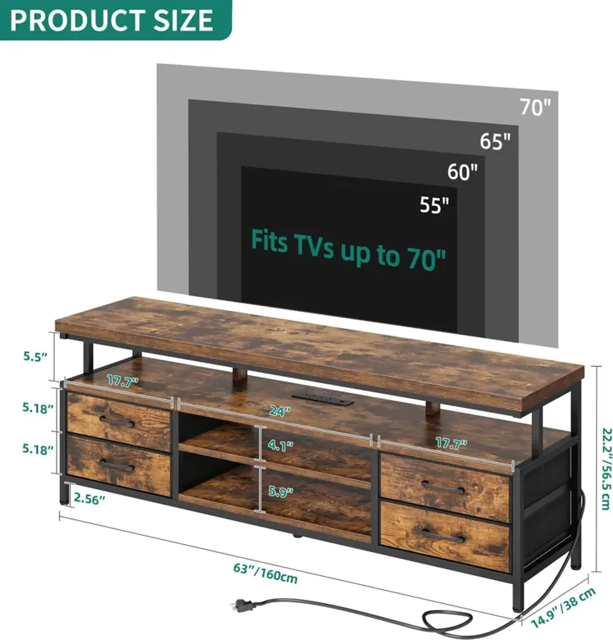 LED TV Stands for Living Room, TV Stand for 70/65 inch TV