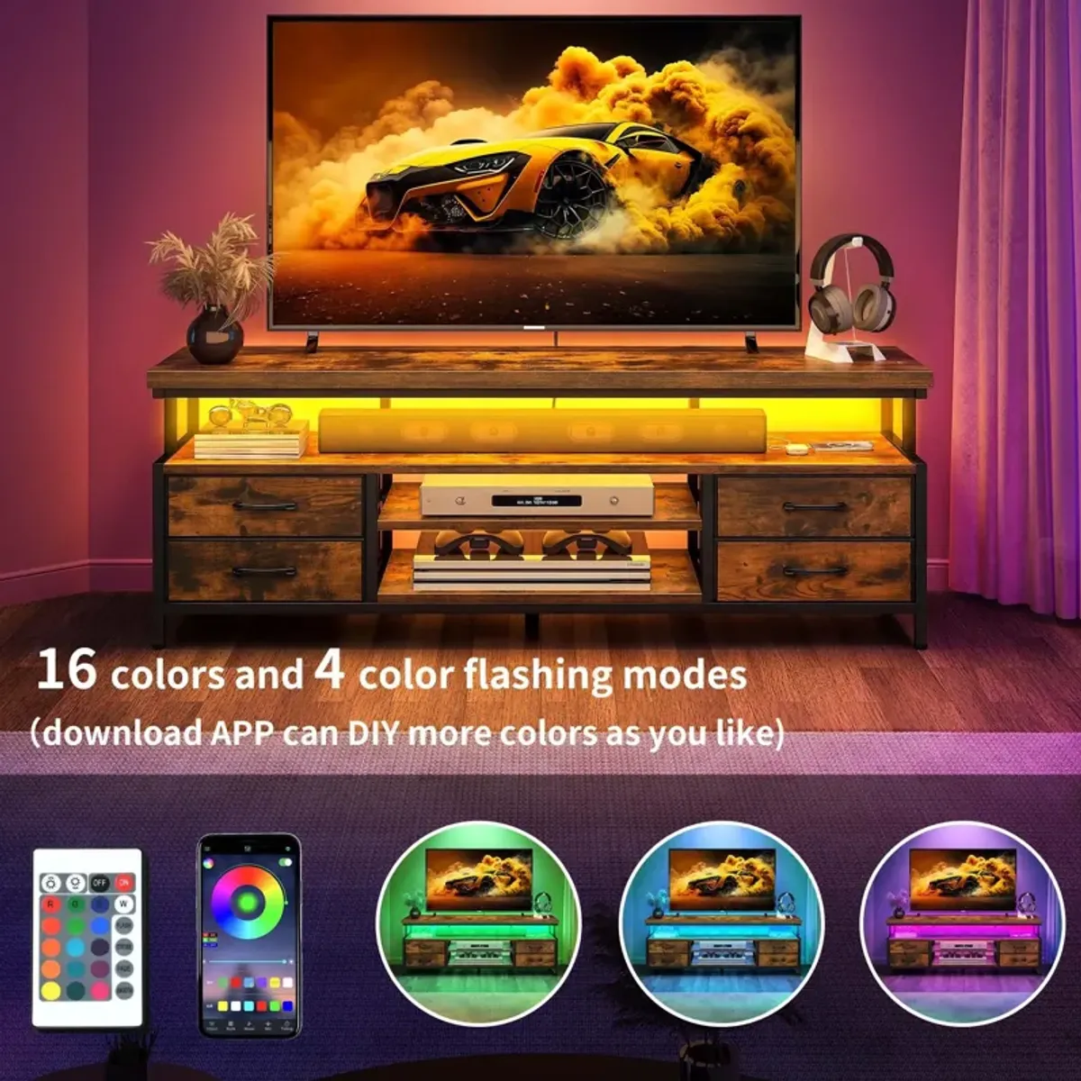 LED TV Stands for Living Room, TV Stand for 70/65 inch TV