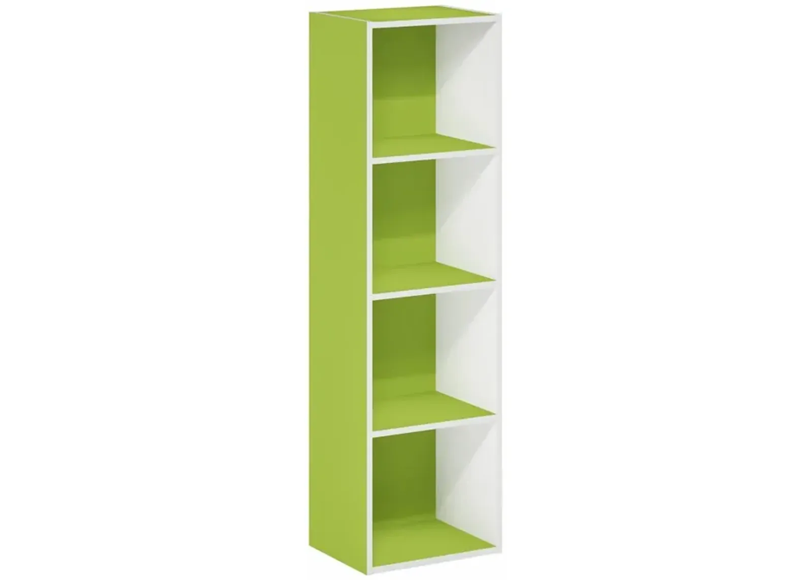 Furinno Pasir 4-Tier Open Shelf Bookcase, Light Blue/White