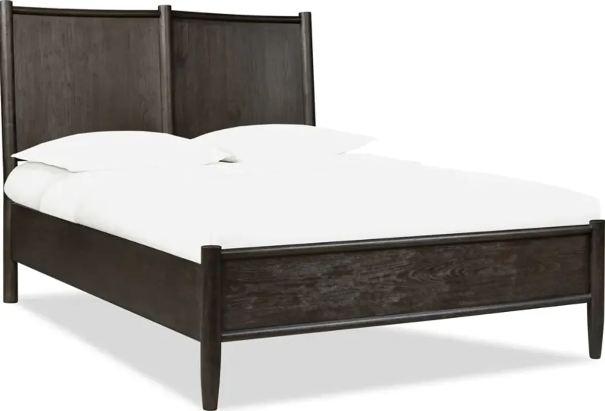 Rockport Oak Wood King-size Platform Bed in Yin