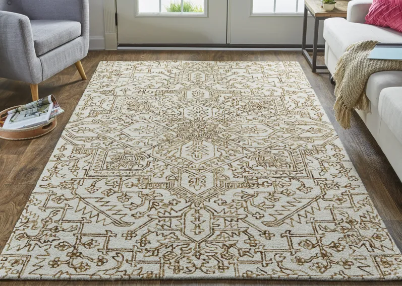 Belfort 8778F Ivory/Brown 5' x 8' Rug