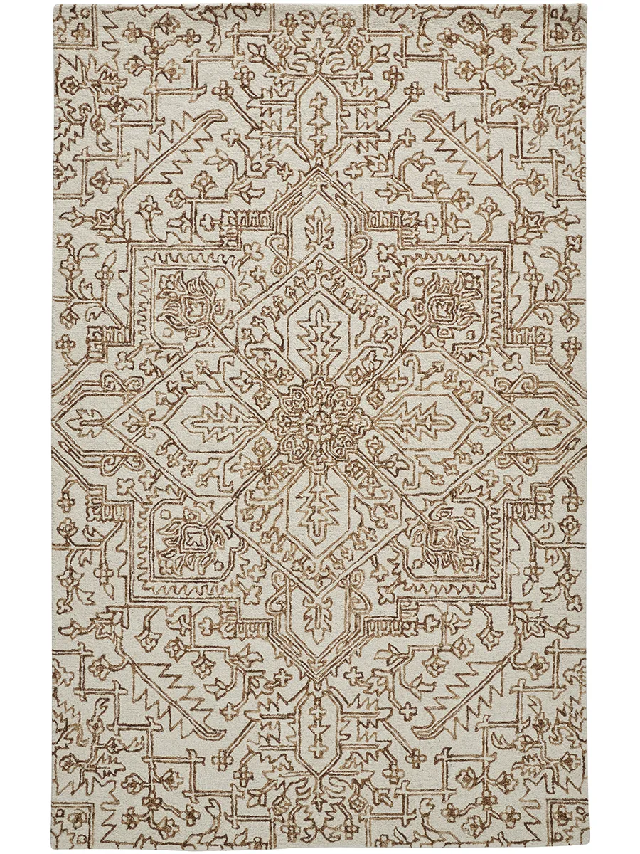 Belfort 8778F Ivory/Brown 5' x 8' Rug