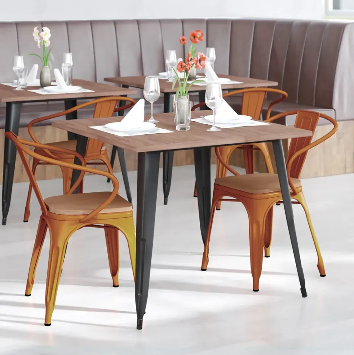 Metal Colorful Restaurant Chairs