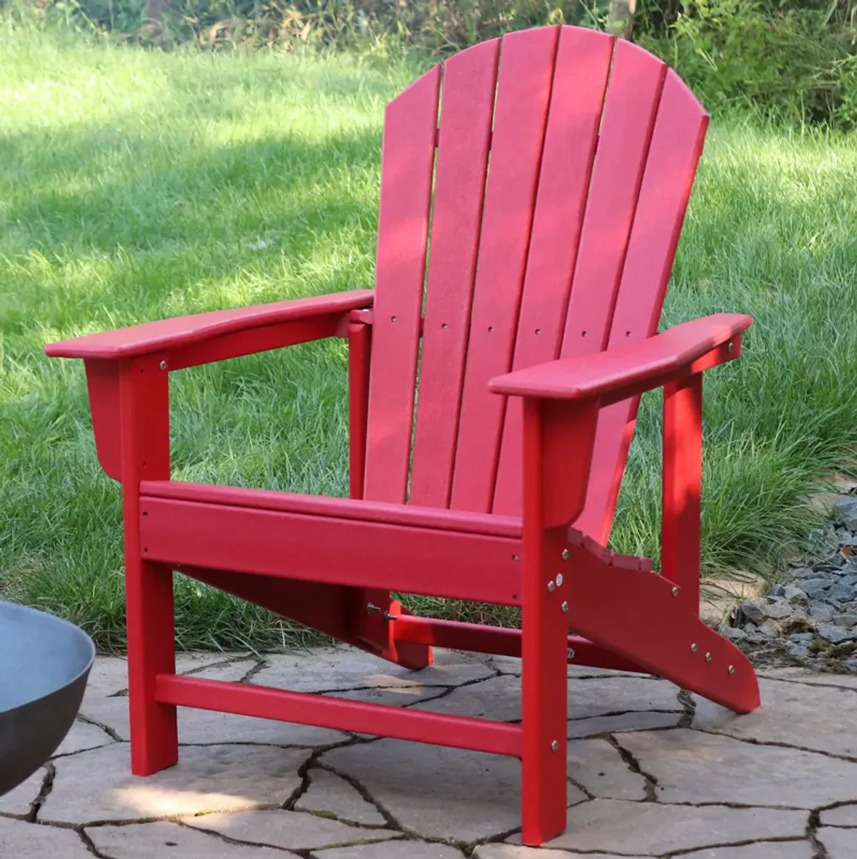 Sunnydaze Upright HDPE Raised Outdoor Adirondack Chair