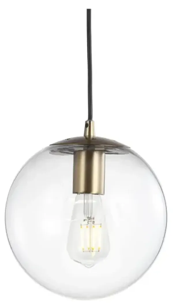 Bleecker 7.75" Metal/Glass Globe LED Pendant