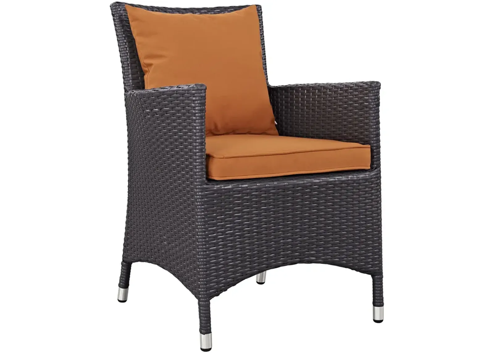 Convene Dining Outdoor Patio Armchair - Espresso Orange