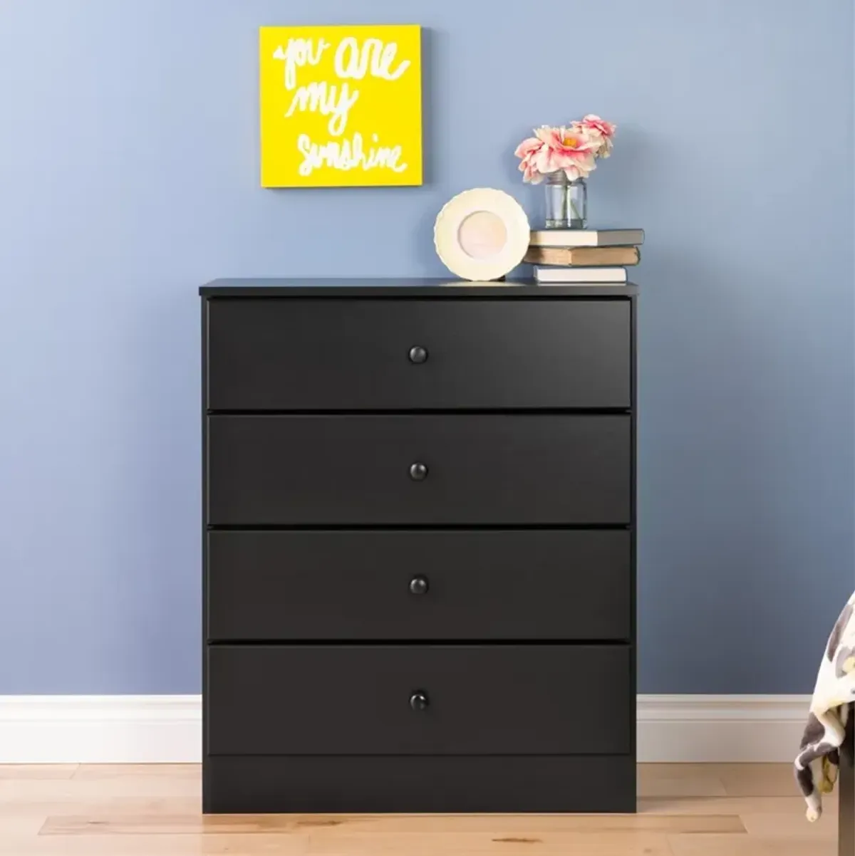 Prepac Astrid 4-Drawer Dresser, Black