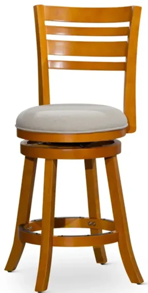 Streamdale Natural Wood Swivel Stool with Beige Seat (24")
