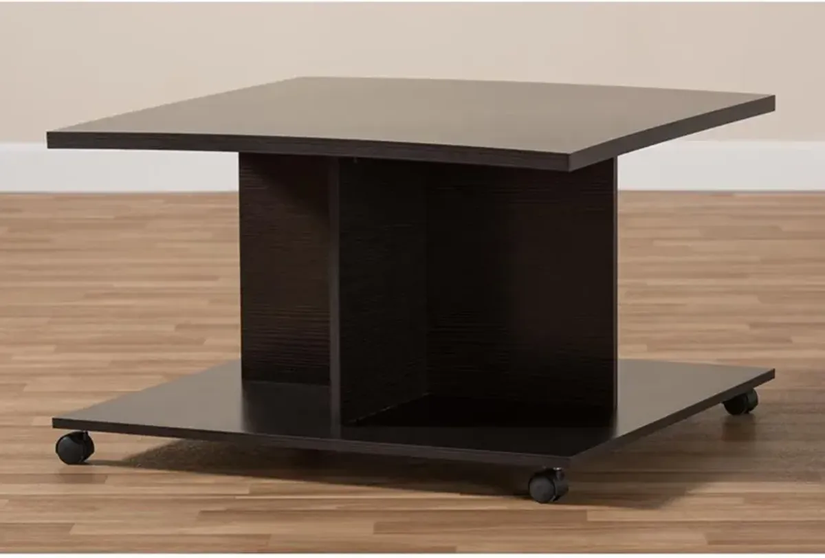 Baxton Studio Cladine Modern and Contemporary Wenge Brown Finished Coffee Table