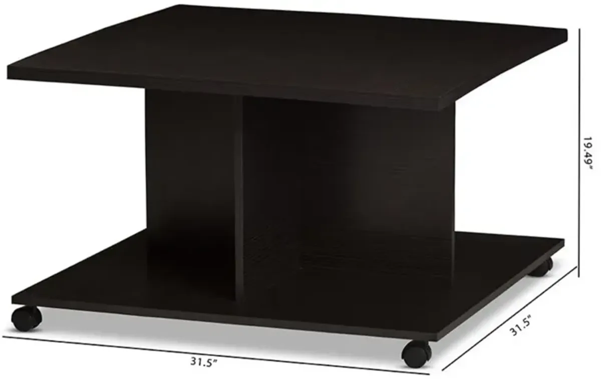 Baxton Studio Cladine Modern and Contemporary Wenge Brown Finished Coffee Table