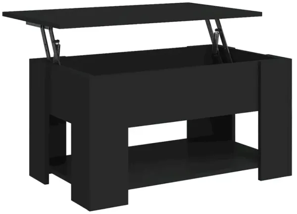 Coffee Table Black 31.1"x19.3"x16.1" Engineered Wood