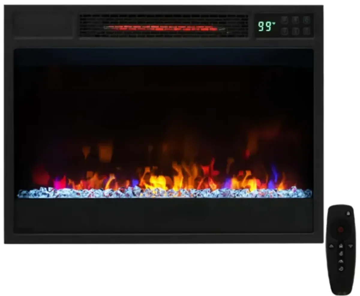 Hivvago 23 Inch 1500W Recessed Electric Fireplace Insert with Remote Control-Black