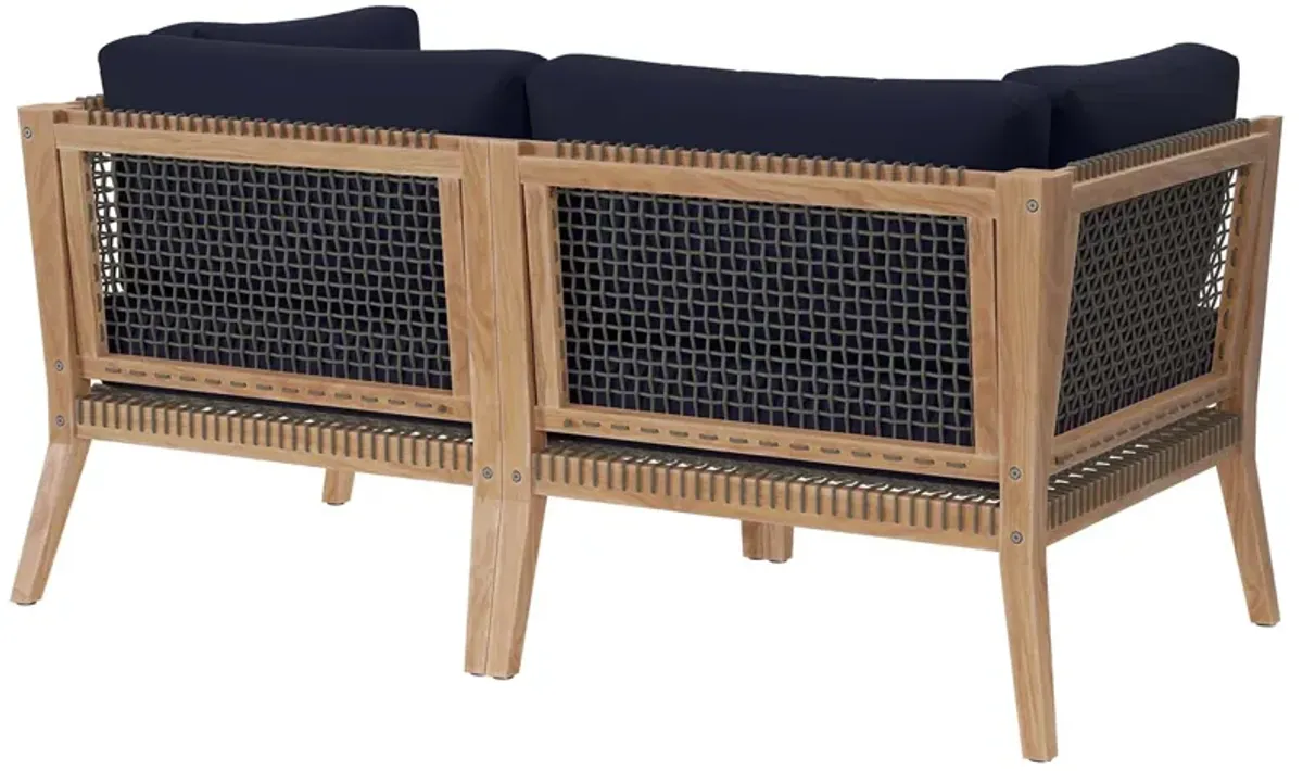 Modway - Clearwater Outdoor Patio Teak Wood Loveseat