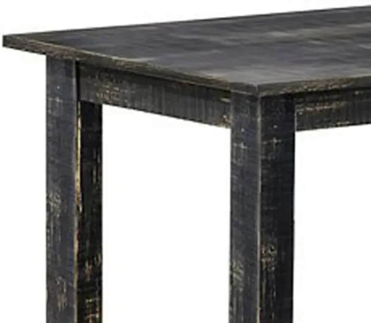 Rena Counter Table, 48 Inch Rectangular Black Sand Mahogany Wood - Benzara